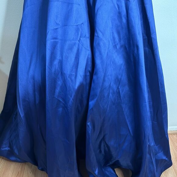 IEENA for MAC DUGGAL 55010 Women Midnight Navy Plunging Sweetheart Ball-Gown 2 - Picture 8 of 11